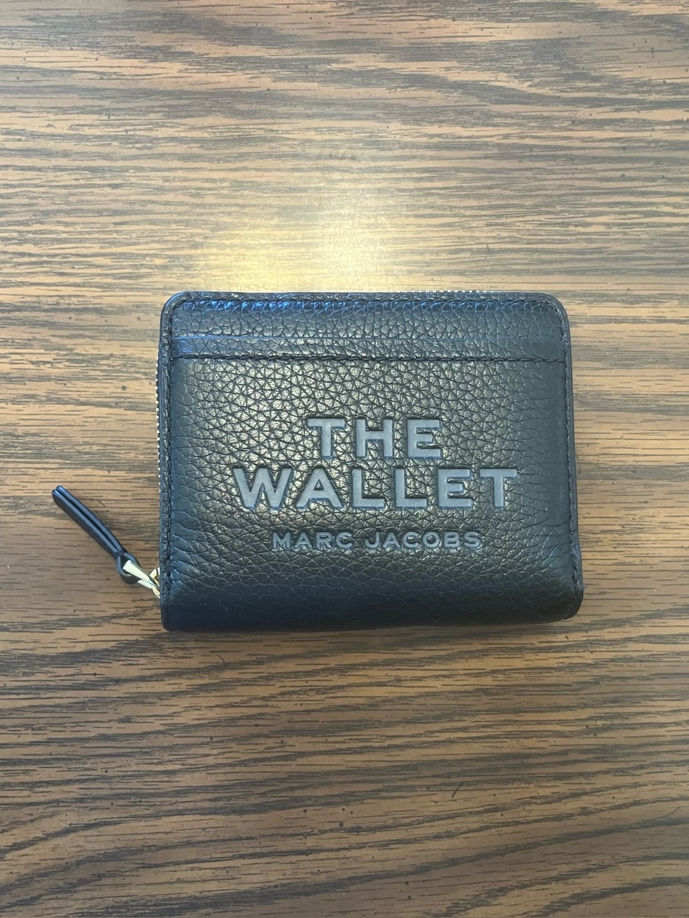 NWOT Marc Jacobs "The Wallet" Black Mini Compact Wallet with Gold Hardware